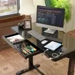 Birou reglabil Hugo Black 120x60 cm - imagine 8