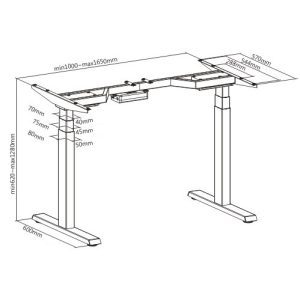 Cadru de birou reglabil MOTO 2