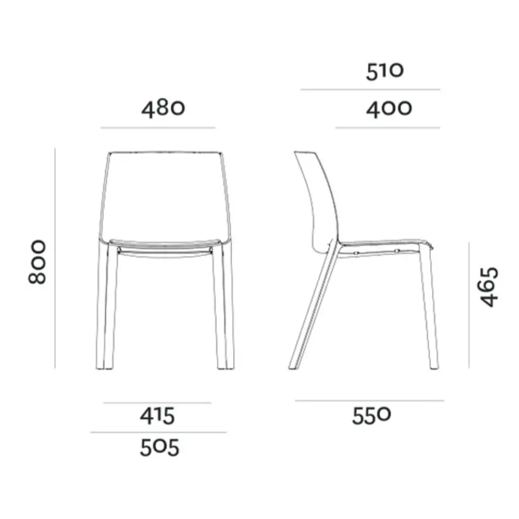 Dimensiuni Dora Set 4 scaune exterior Dora