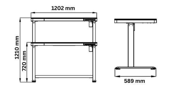 Birou reglabil Hugo White 120x60 cm 5 Birou reglabil Hugo White 120x60 cm