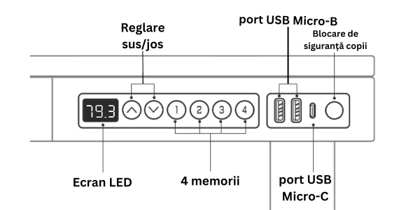 Birou reglabil Hugo White 120x60 cm 6 Birou reglabil Hugo White 120x60 cm