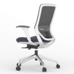 Scaun ergonomic Cool Grey cu baza aluminiu, brațe reglabile 4D, suport lombar, translație de șezut - imagine 4