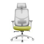 Scaun Lissa-HG verde cu spătar mesh, tetieră 2D, brațe 4D, suport lombar 2D - imagine 2