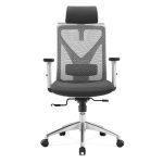 Scaun ergonomic Mikey H Grey cu spătar mesh, brațe 3D, tetieră 2D, suport lombar 2D - imagine 2